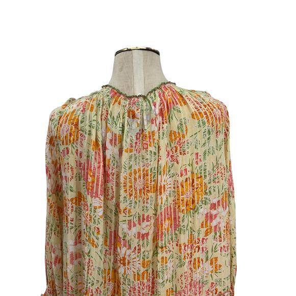 Poupette St‎ Barth Tesorino Mini Dress Floral Print Yellow Marigold One Size - Picture 8 of 15